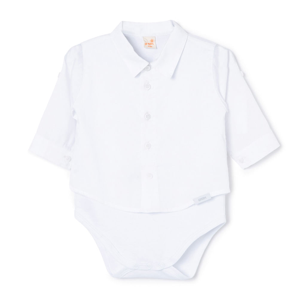 Body Bebê Camisa Batizado Branco